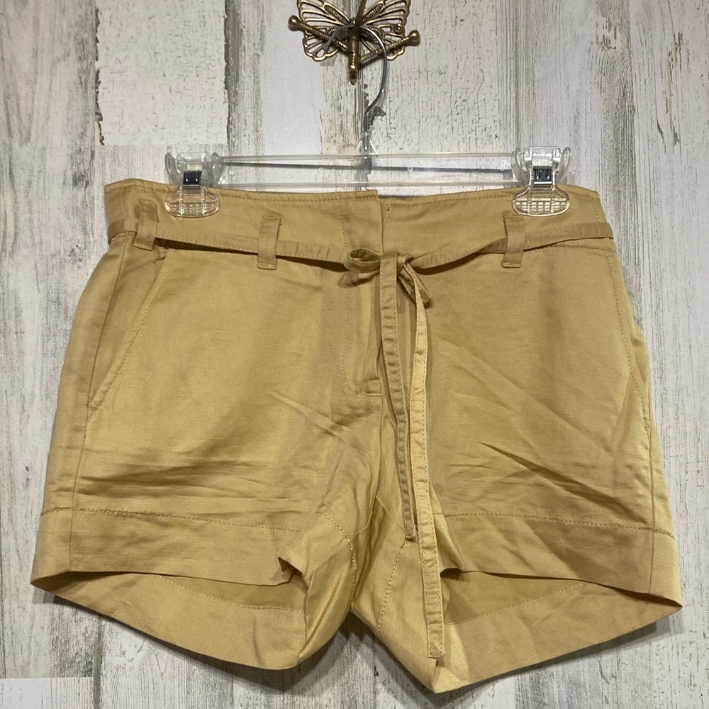 NWT J.Crew Yellow Tie Waist City Fit Shorts 4